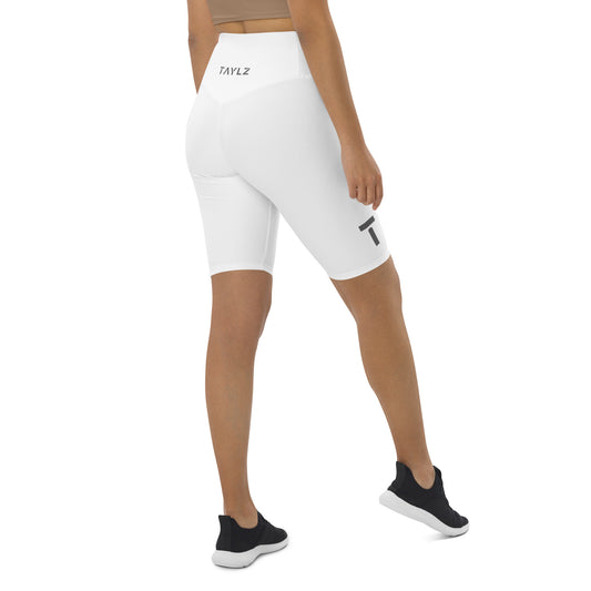 TAYLZ Women's Biker Shorts - White