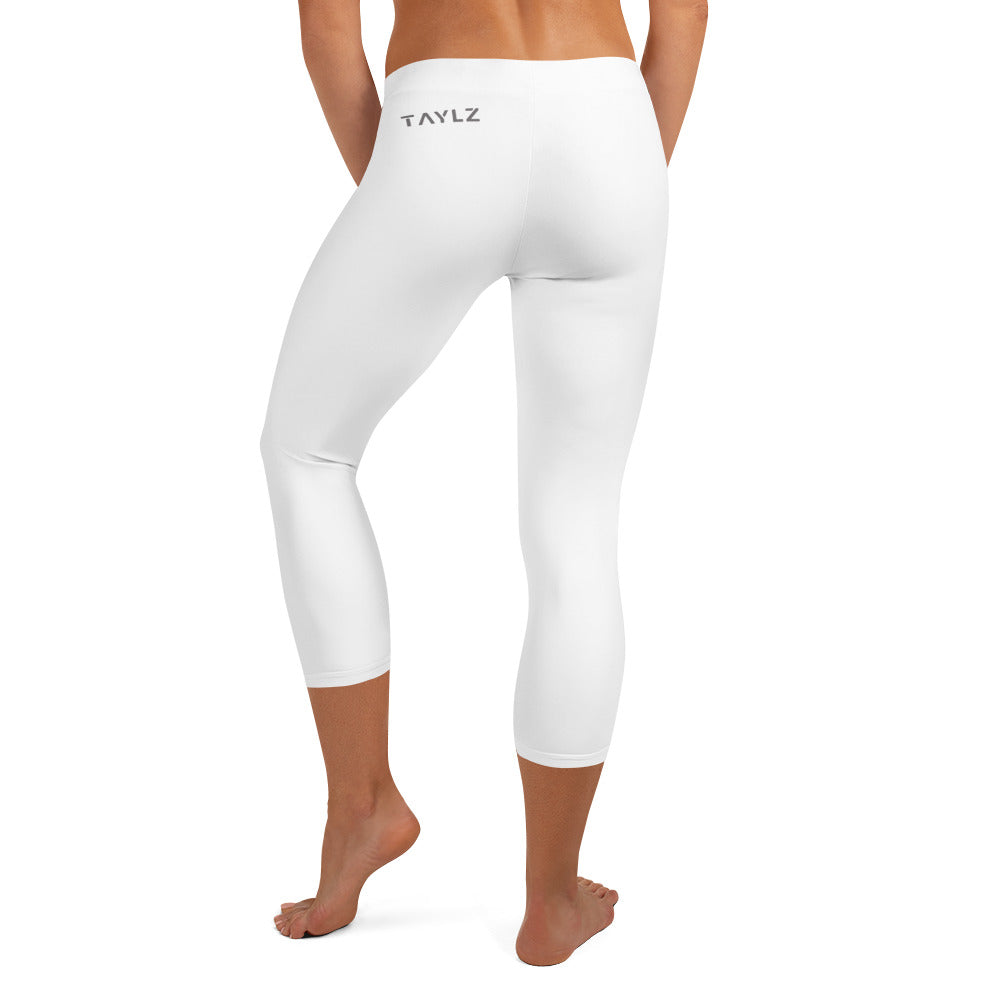 TAYLZ Women's Yoga Capris - White