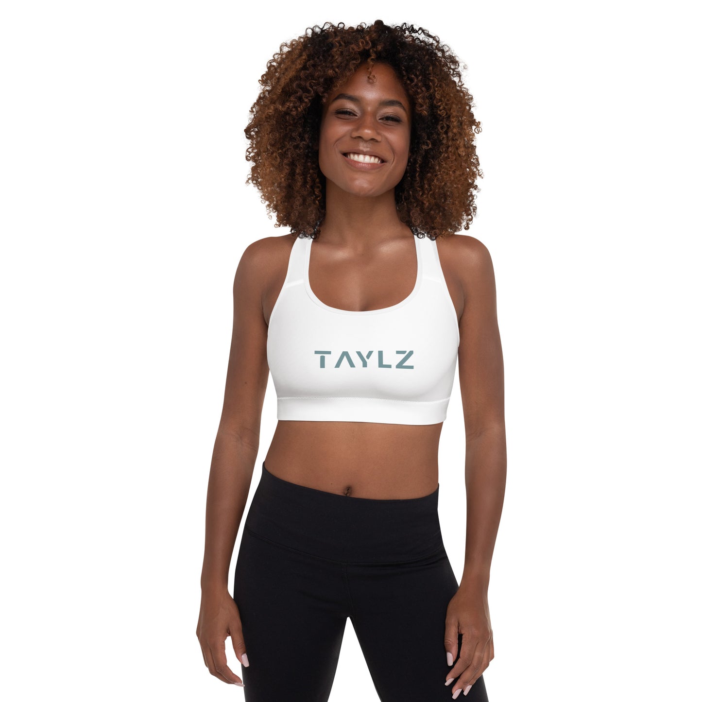 TAYLZ Padded Sports Bra - White