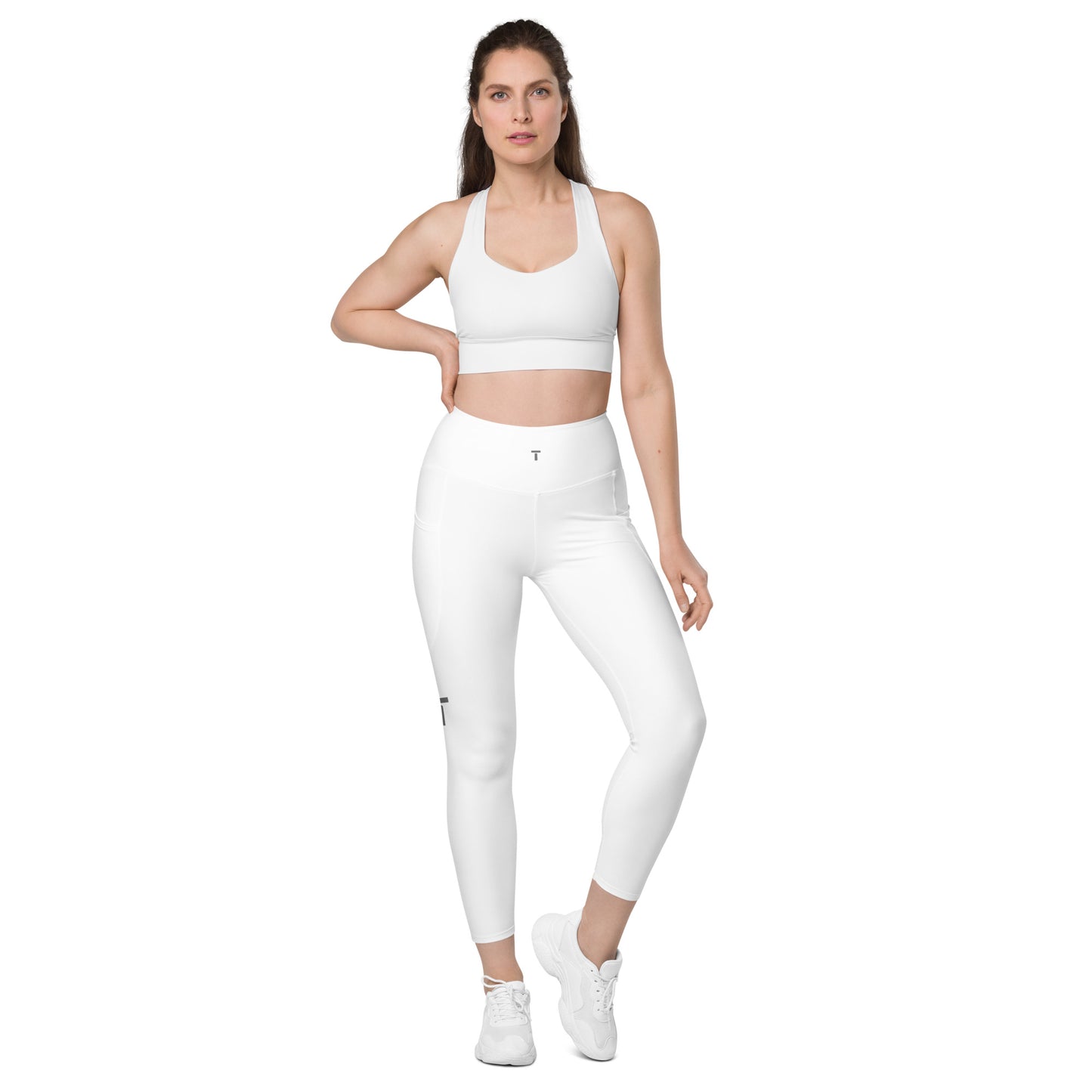 TAYLZ Women's Leggings w Pockets - White