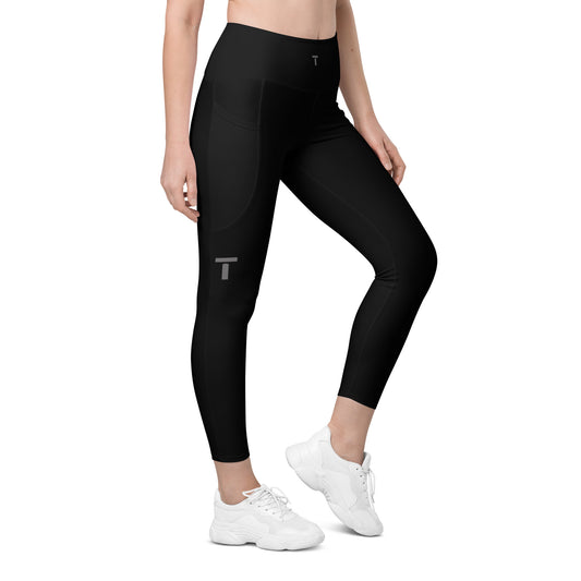 TAYLZ Women's Leggings w Pockets - Black