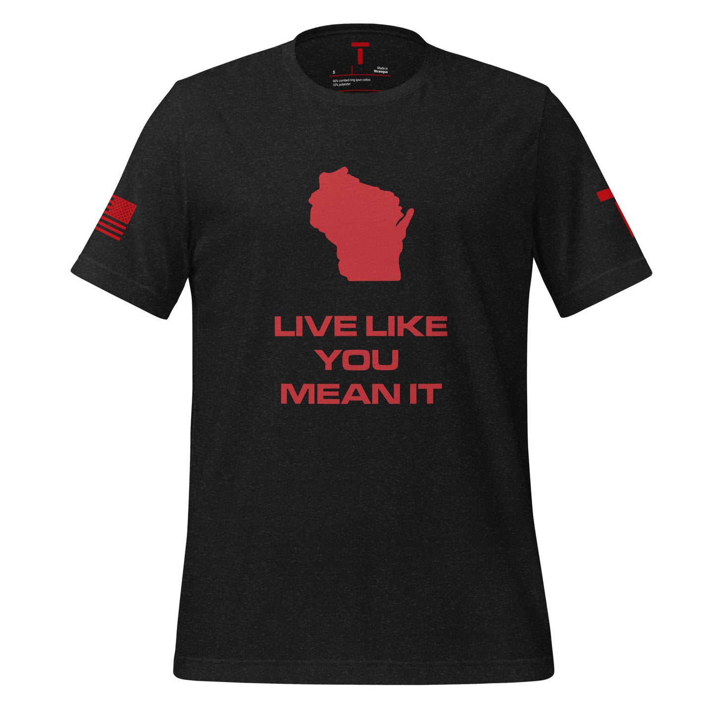 TAYLZ Men's Wisconsin Live Like You Mean It T - Black