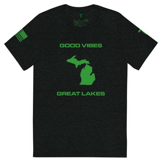 TAYLZ Men's Michigan Good Vibes Great Lakes T - Black