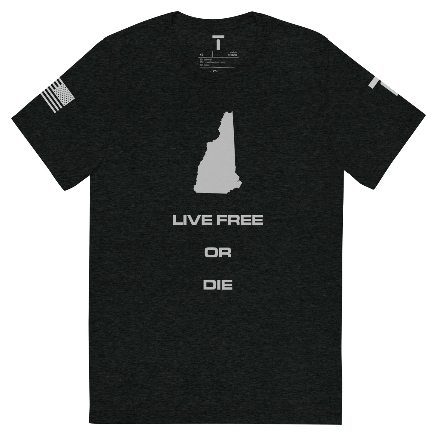 TAYLZ Men's New Hampshire Live Free or Die T - Black