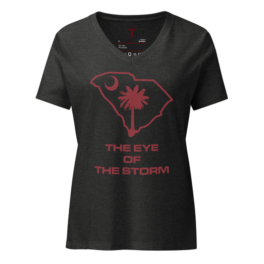 TAYLZ Women's South Carolina The Eye of the Storm Palmetto V-Neck T