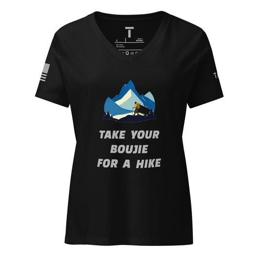 TAYLZ Women's Take Your Boujie For A Hike V-neck T